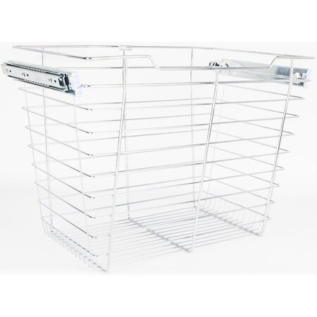 Hardware Resources Chrome Closet Pullout Basket with Slides 16"Dx23"Wx17"H POB1-162317CH